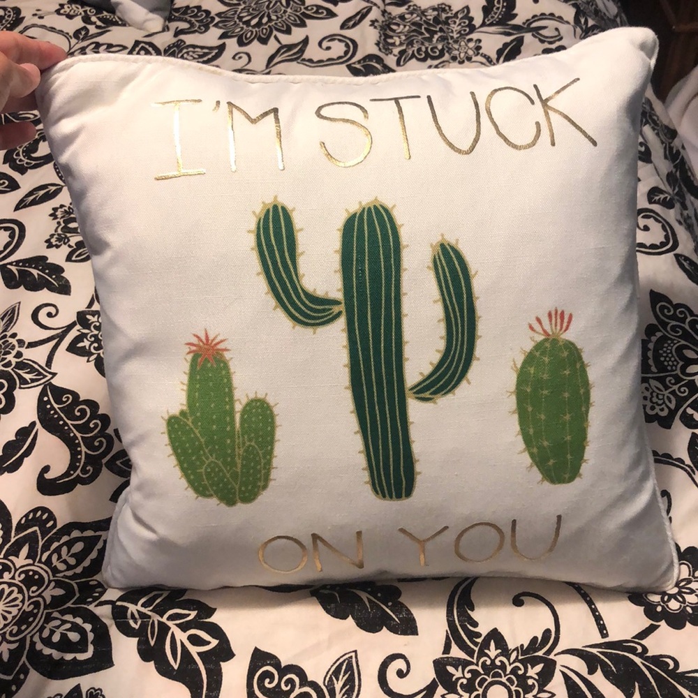 “I’m stuck on you” pillow